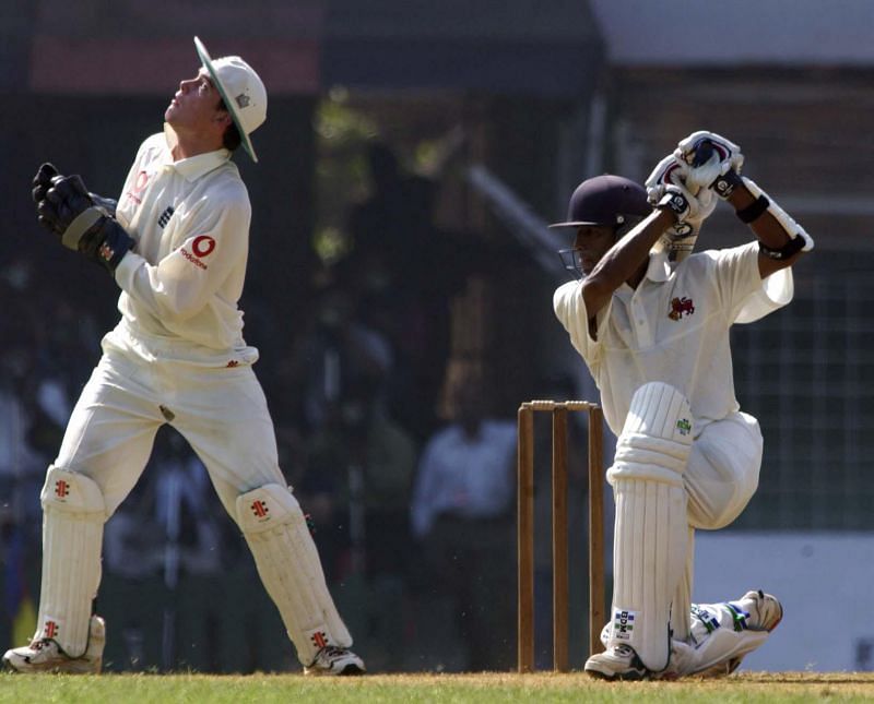 A young Wasim Jaffer in action