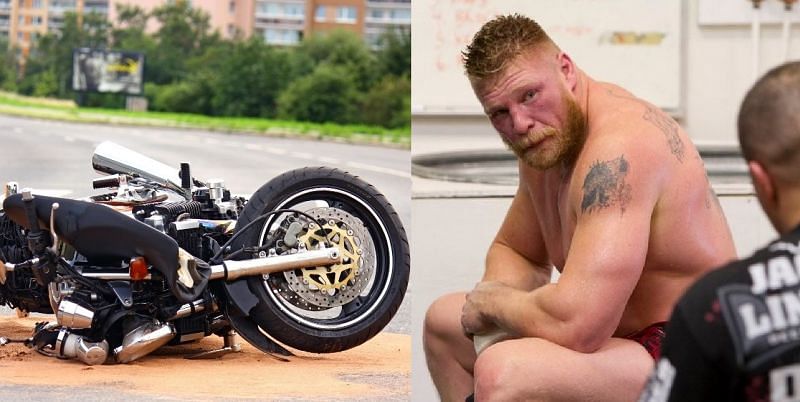 Brock Lesnar was involved in a bike accident on April 19, 2004