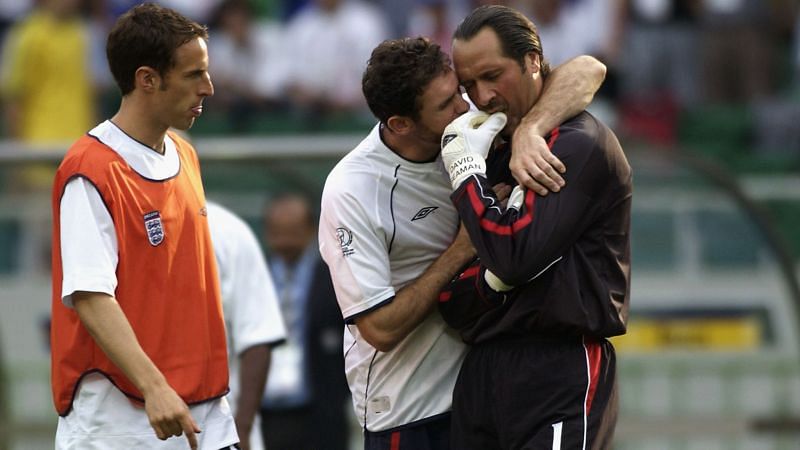 David Seaman was inconsolable following his error against Brazil in the 2002 World Cup