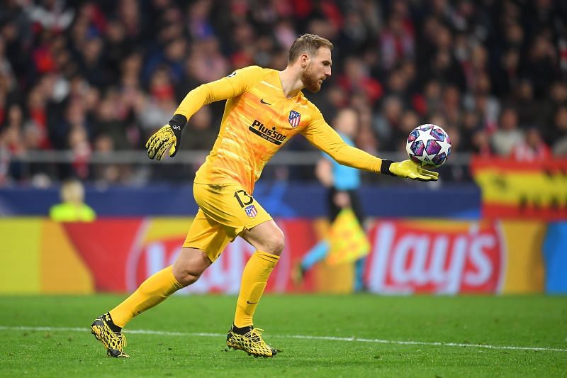 Jan Oblak in action for Atletico Madrid Against Liverpool in the UEFA Champions League 
