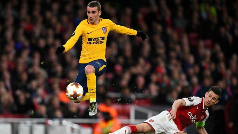 Antonie Griezmann scored an away goal at the Emirates Stadium that helped knock Arsenal out in 2017-18