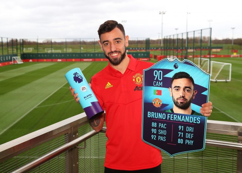 Bruno Fernandes is Presented with the Premier League Player of the Month for February