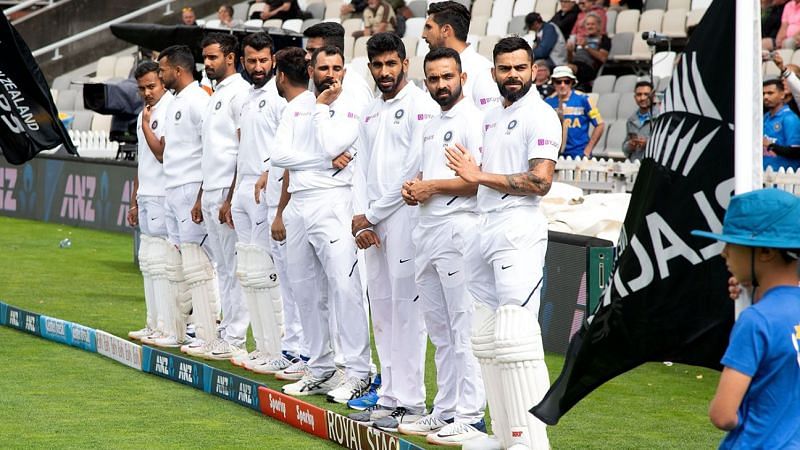 Team India during the second test in Christchurch in 2020.
