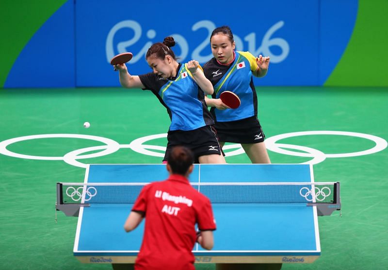 Table Tennis action during Olympics.