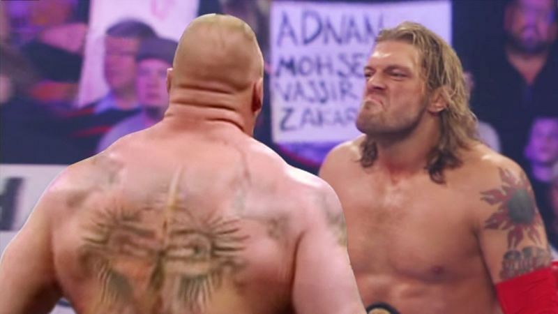 Brock Lesnar and Edge faced off at Rebellion PPV in 2002