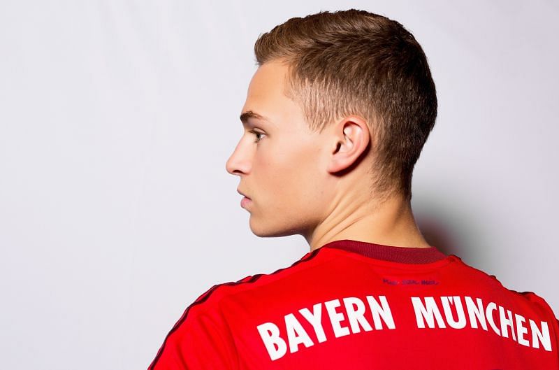 A freshly-faced Kimmich poses for pictures during his early years at Bayern