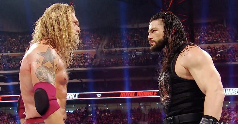 Edge and Roman Reigns at Royal Rumble