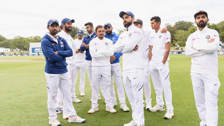 The Indian looks on during the post-match presentation after losing the second Test in Christchurch
