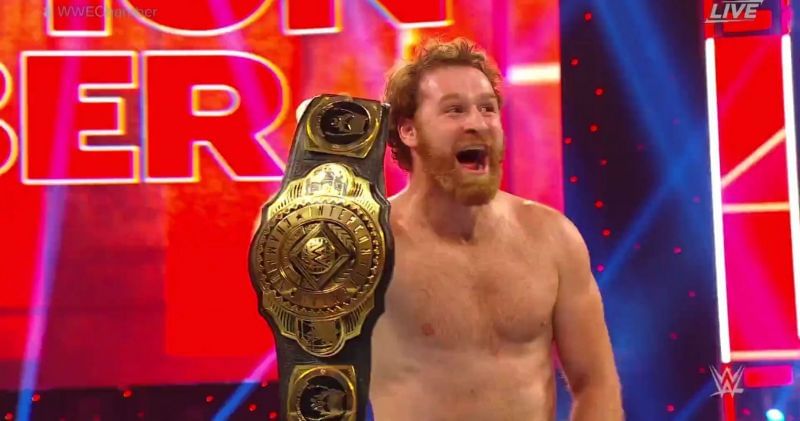 Sami Zayn following his Intercontinental title win