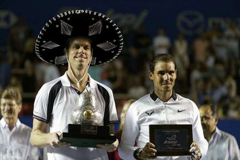 Sam Querrey (left) beat Nadal in the 2017 Acapulco final.