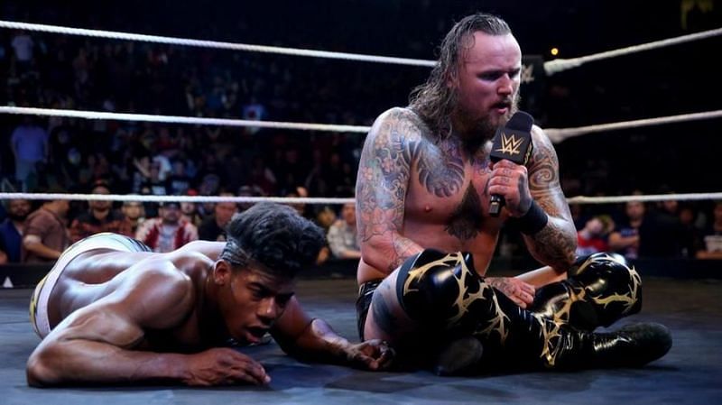 Velveteen Dream and Aleister Black aft their match