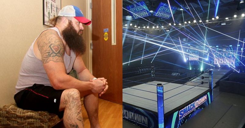 Braun Strowman/ SmackDown set at the WWE PC.