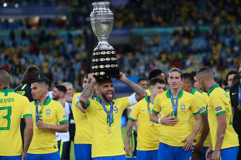 Dani Alves with the Copa America