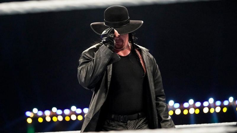 The Undertaker after beating AJ Styles at Super ShowDown 2020