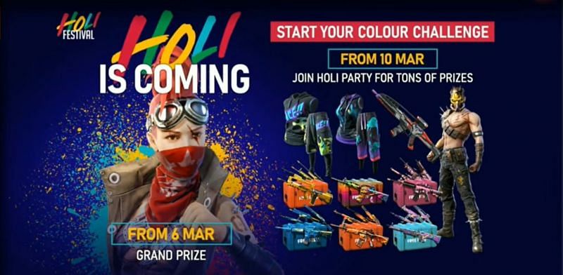 Free Fire Holi Event Is Coming To Free Fire From March 6