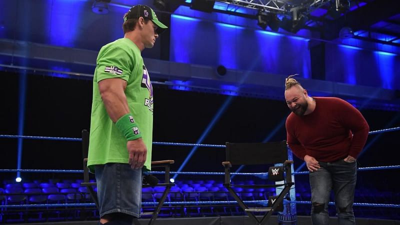 John Cena and Bray Wyatt came face to face tonight