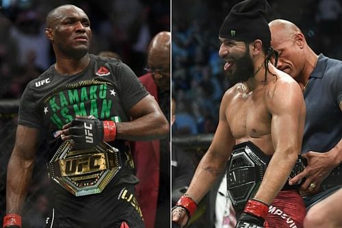 Kamaru Usman (left) has been called out by Jorge Masvidal once again (right)