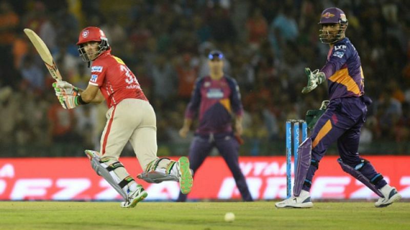 Glenn Maxwell for KXIP plays a leg glance