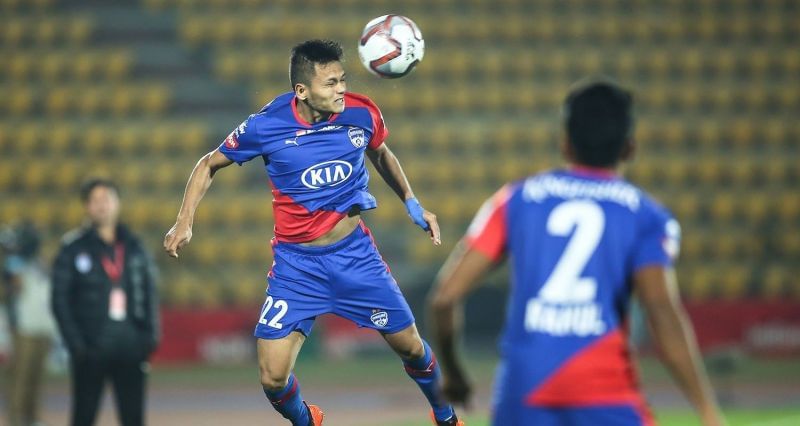 Nishu Kumar in action for Bengaluru FC