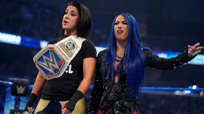 SmackDown Women&#039;s Champion Bayley and Sasha Banks