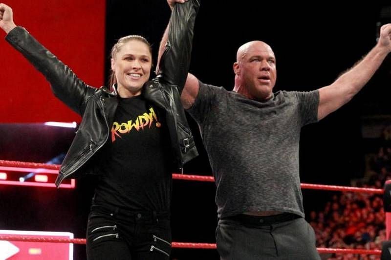 Ronda Rousey with Kurt Angle