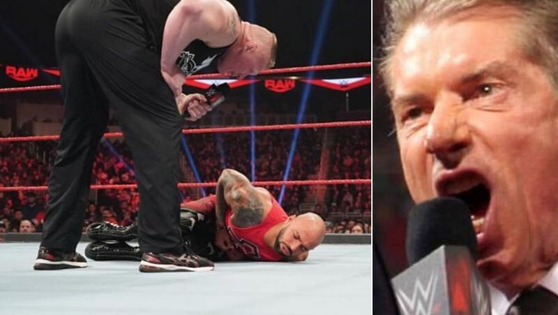 Brock Lesnar beating Ricochet/Vince McMahon