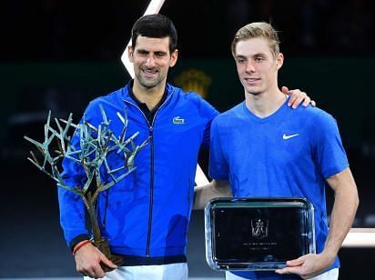 Denis Shapovalov (right) reached his first Masters 1000 final at 2019 Paris-Bercy