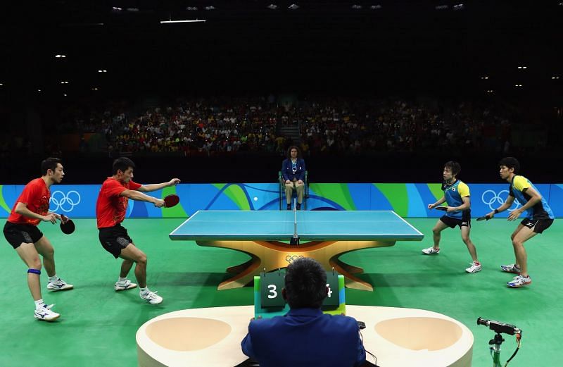 Men&#039;s doubles in play at Rio Olympics 2016