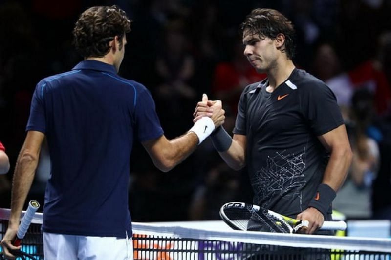 Federer beats Nadal at the 2011 ATP Finals semifinals.