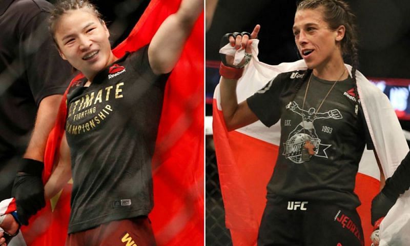 Zhang Weili (left) will defend her UFC Strawweight Title against Joanna Jedrzejczyk