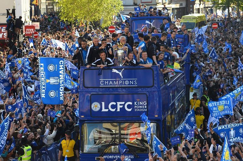 Leicester&#039;s trophy parade across the city
