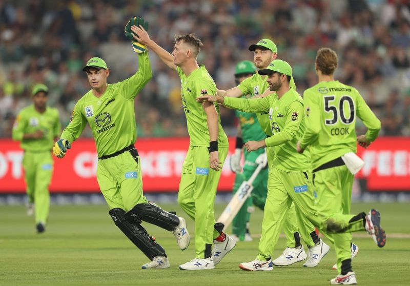 Chris Morris celebrating after picking up a wicket