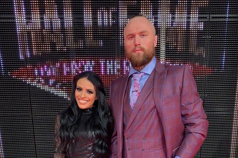 Zelina Vega and Aleister Black at the WWE Hall of Fame ceremony