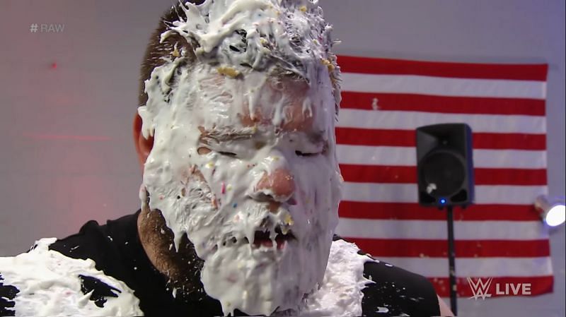 Kevin Owens gets attacked with a pie