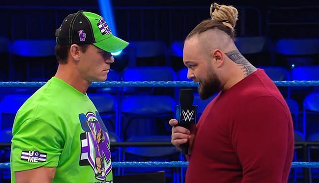 John Cena facing-off against Bray Wyatt