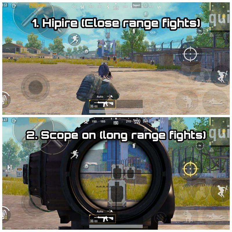 1. Hipfire 2. Scope-on