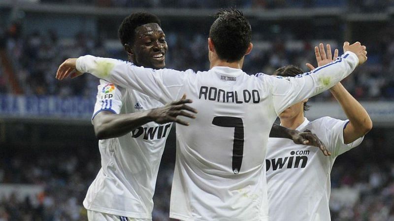 Adebayor spent the second half of the 2010-11 season on loan at Madrid. Credits: Official Twitter/@English_AS