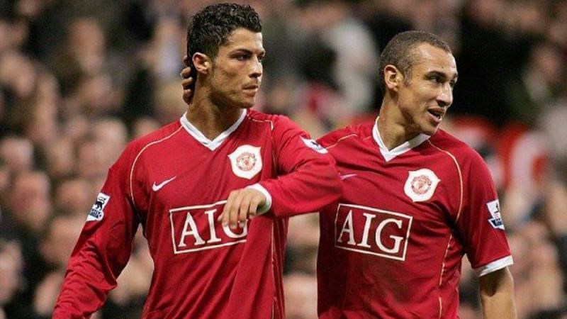 Henrik Larsson (Right) with Cristiano Ronaldo (Left)