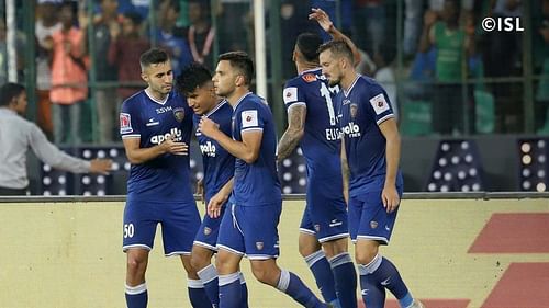 Anirudh Thapa celebrates a goal (PC: ISL)