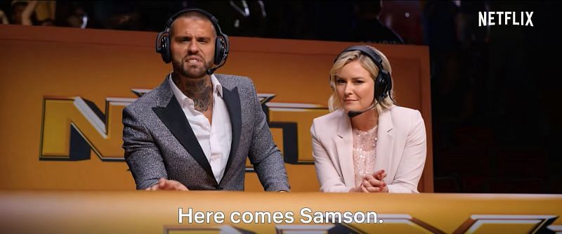 Corey Graves and Renee Young on the announce table