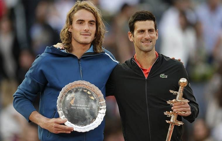 Stefanos Tsitsipas (left) came up short in his second career Masters 1000 final at 2019 Madrid