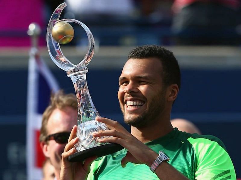 Tsonga after winning the Rogers Cup in 2014