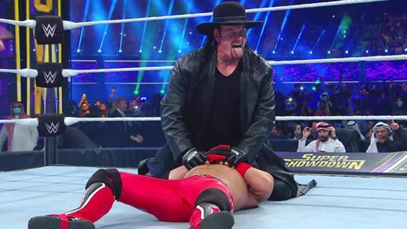The Undertaker defeating AJ Styles at Super ShowDown