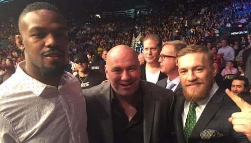 Jones, Dana White, and McGregor