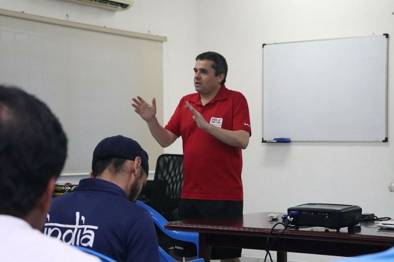 WSF Coach/Tutor Michael Khan taking a class as part of the conduct of the WSF coaching course