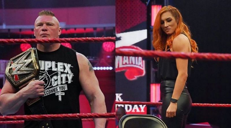 Brock Lesnar and Becky Lynch on RAW