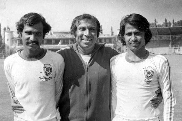 PK Banerjee (centre) breathed his last on Friday