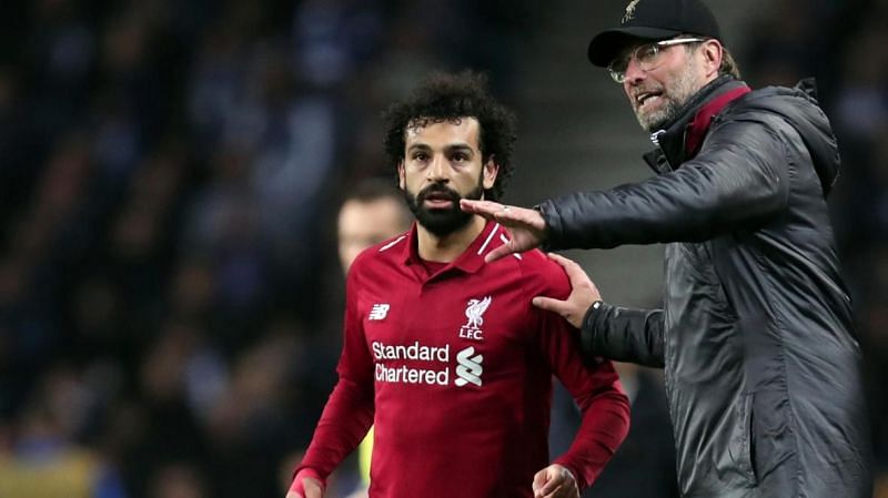 Mo Salah and Jurgen Klopp 