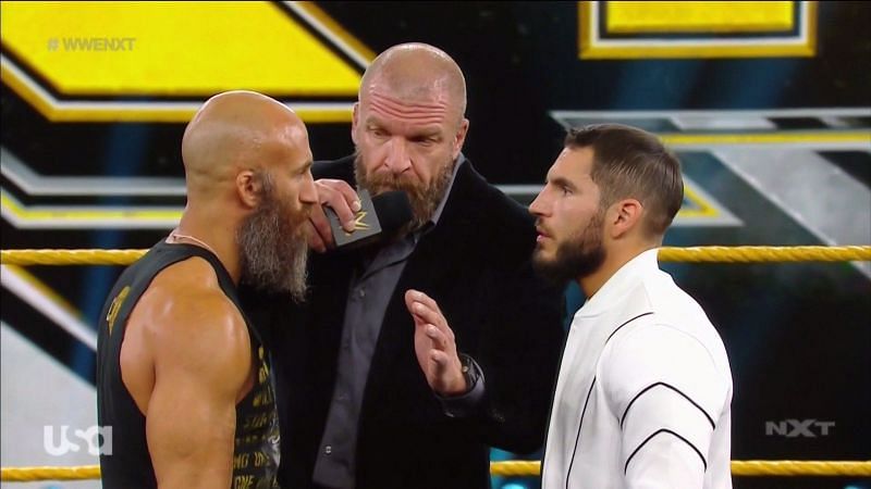 Triple H trying to calm down the former #DIY