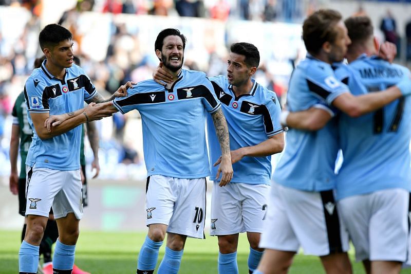 Lazio players in action.